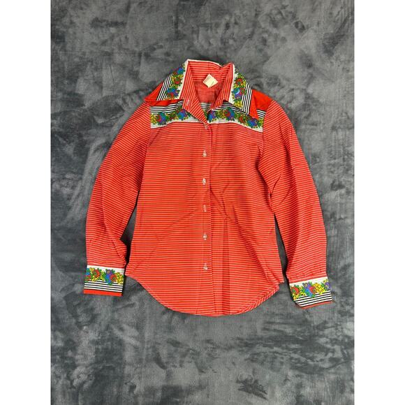 Vintage 1970s Ginger Tree by Girltown‎ Western Picnic Shirt USA Women’s 7-10 - Picture 1 of 9